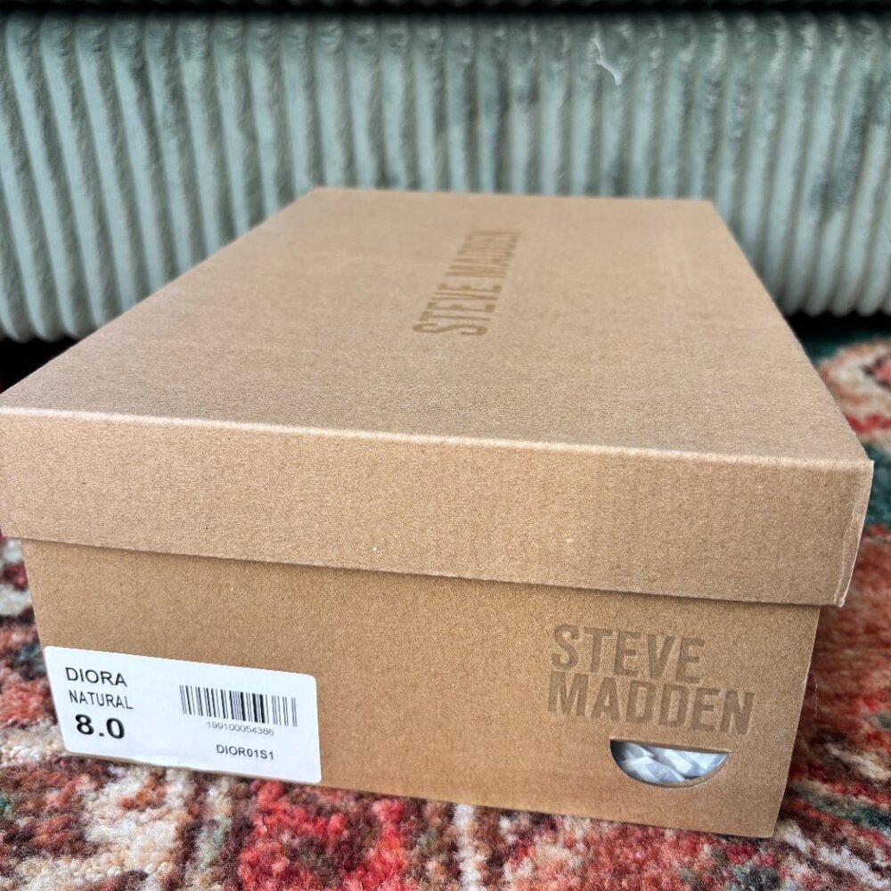 NiB Natural Matte Diora Steve Madden Strappy Heels Size 8 - Picture 2 of 4